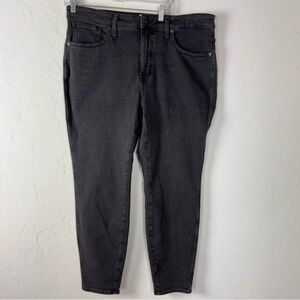 Madewell‎ Jeans Denim 10" High Rise Skinny Starkey Wash Grey Black Solid Cotton